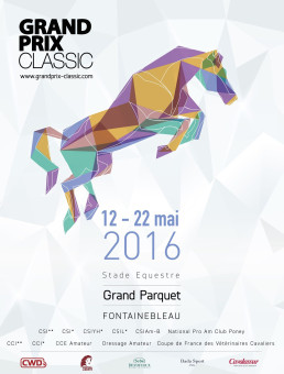 Affiche principale pr&eacute;sentant l'identit&eacute; visuelle g&eacute;om&eacute;trique du Grand Prix Classic 2016.
