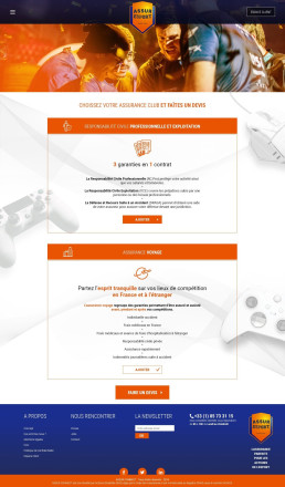 Page de sélection d'assurance club, détaillant les garanties disponibles.