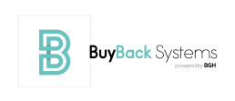 Un logo pour 'BuyBack Systems powered by BGH' affichant une lettre 'B' stylisée en turquoise dans un carré et le nom de l'entreprise.
