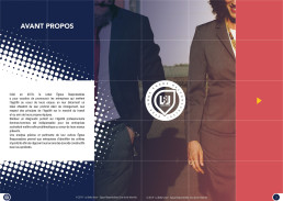 Page d'avant-propos int&eacute;grant une photo de professionnels et des &eacute;l&eacute;ments graphiques du guide.