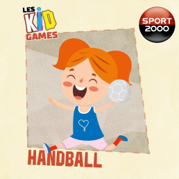 Illustration souriante d'une fille pratiquant le handball.