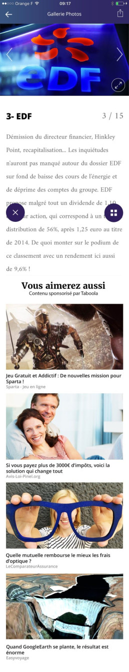 Galerie photo illustrant un article financier sur la société EDF.