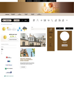 Planche de style et composants UI incluant icônes, logos et éléments graphiques.