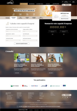 Seconde capture de la page d'accueil desktop, mettant en avant le simulateur.