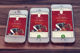 Maquettes d'une interface mobile responsive présentant le site web Fences sur différents smartphones.