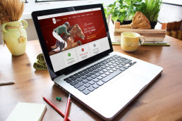 Présentation du site web Fences sur un ordinateur portable dans un environnement de travail élégant.