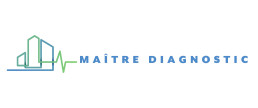 Version horizontale du logo Maître Diagnostic, avec le symbole à gauche du texte.
