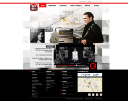 Capture d'&eacute;cran d'un site web d'&eacute;cole de mode avec navigation et contenu visuel.