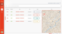 Vue cartographique et liste des bornes de recharge, avec indication de leur statut en temps réel.